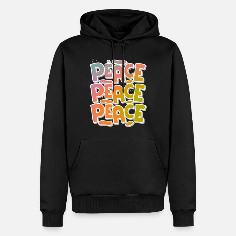 Peace Frieden - Sweat à capuche Premium bio Homme - noir