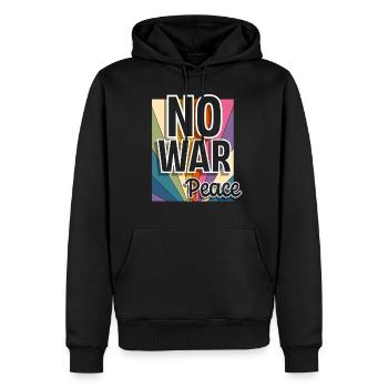 Paix Paix Liberté Pas de guerre - Sweat à capuche Premium bio Homme - noir - Devant - Nico (187cm)