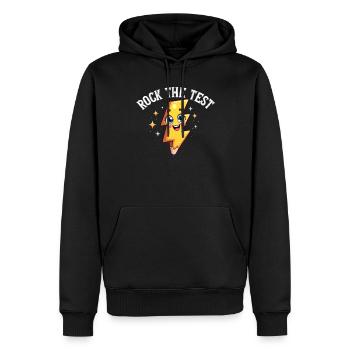 Rock The Test Drôle Journée de test Motivation The Test - Sweat à capuche Premium bio Homme - noir - Devant - Nico (187cm)