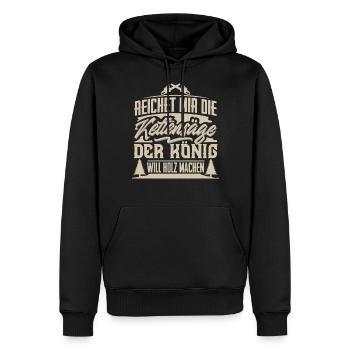 Holzfäller - Männer Premium Bio Hoodie - Schwarz - Vorne - Nico (187cm)
