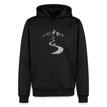 VTT Vélo Cyclisme - Sweat à capuche Premium bio Homme - noir - Devant - Nico (187cm)