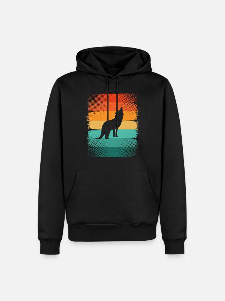 Wolf - Men’s Premium Organic Hoodie - black