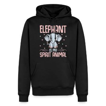 Elefant - Männer Premium Bio Hoodie - Schwarz - Vorne - Nico (187cm)