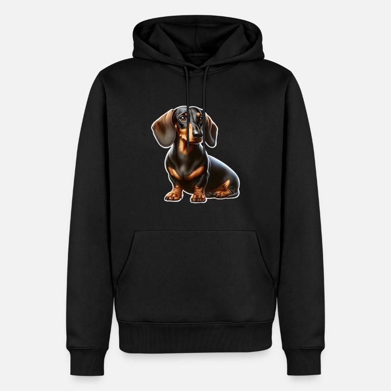 Teckel - Sweat à capuche Premium bio Homme - noir