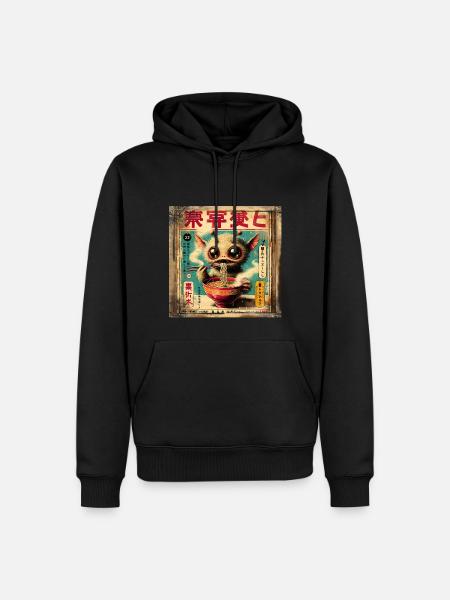 Alien Ramen Grunge Poster Style - Men’s Premium Organic Hoodie - black