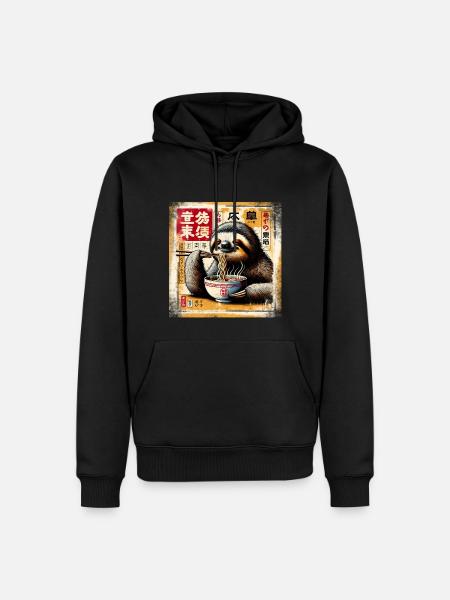 Sloth Ramen Grunge Poster Style - Men’s Premium Organic Hoodie - black