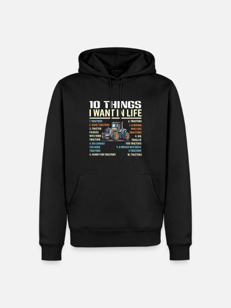 Traktor - Männer Premium Bio Hoodie - Schwarz
