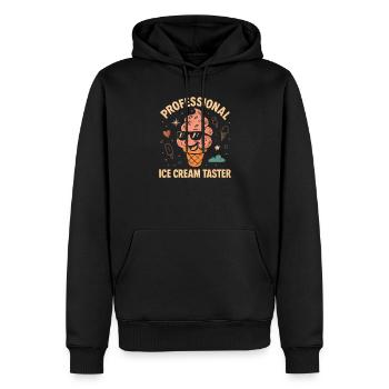 Dégustateur professionnel de glaces glaces - Sweat à capuche Premium bio Homme - noir - Devant - Nico (187cm)