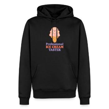 Dégustateur professionnel de glaces glaces - Sweat à capuche Premium bio Homme - noir - Devant - Nico (187cm)