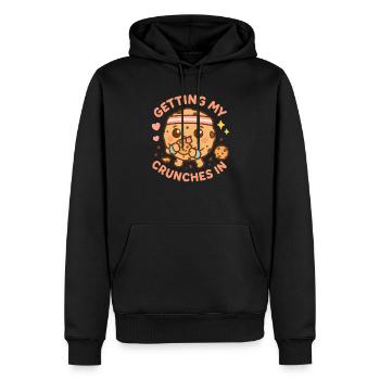 Meine Crunches im Fitnessstudio machen Lustiger Ke - Männer Premium Bio Hoodie - Schwarz - Vorne - Nico (187cm)