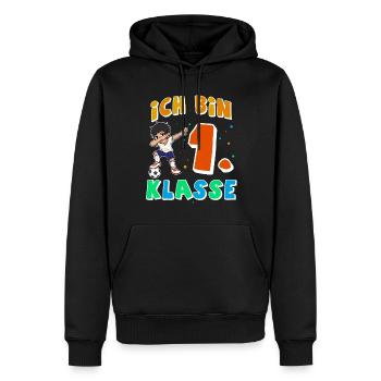 Einschulung Fußball - Männer Premium Bio Hoodie - Schwarz - Vorne - Nico (187cm)