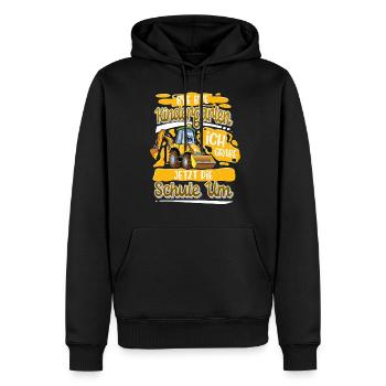 Schulbegin Einschulung Bagger - Männer Premium Bio Hoodie - Schwarz - Vorne - Nico (187cm)