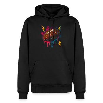 Football Tropf Fußballspieler Teen Boys Tropf - Männer Premium Bio Hoodie - Schwarz - Vorne - Nico (187cm)