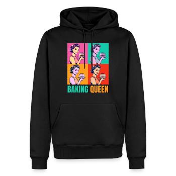 Baking Cake Baking Queen Baking Fairy Baker Pop Art - Men’s Premium Organic Hoodie - black - Front - Nico (187cm)