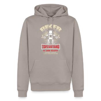 63. Geburtstag Motorradfahrer Motorrad - Männer Premium Bio Hoodie - Taupe - Vorne - Nico (187cm)