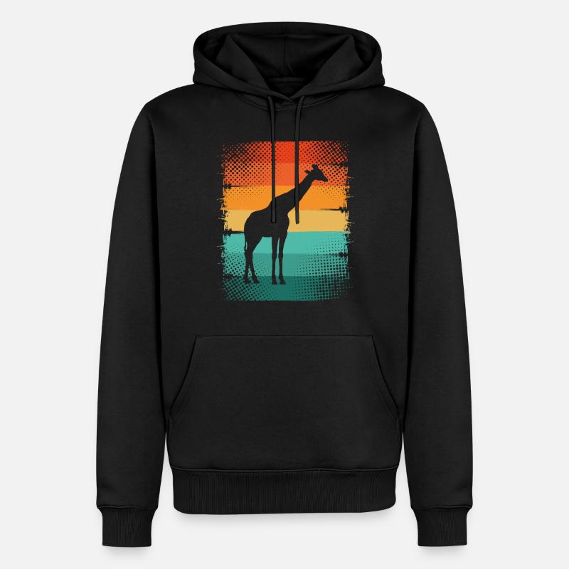 Giraffe - Männer Premium Bio Hoodie - Schwarz