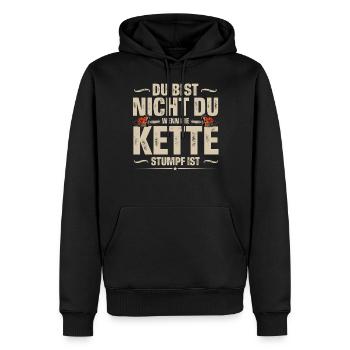 Holzfäller - Männer Premium Bio Hoodie - Schwarz - Vorne - Nico (187cm)