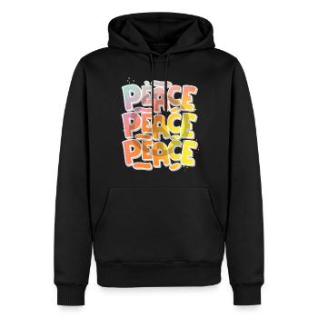 Peace - Men’s Premium Organic Hoodie - black - Front - Nico (187cm)
