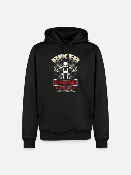 60. Geburtstag Motorradfahrer Motorrad - Männer Premium Bio Hoodie - Schwarz