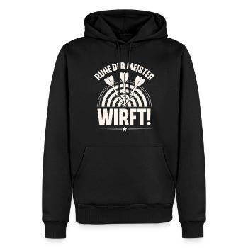 Darts - Männer Premium Bio Hoodie - Schwarz - Vorne - Nico (187cm)