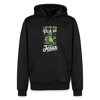 Concombre Jésus Foi Chrétien - Sweat à capuche Premium bio Homme - noir - Devant - Nico (187cm)