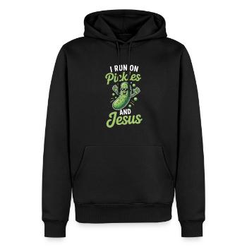 Concombre Jésus Foi Chrétien - Sweat à capuche Premium bio Homme - noir - Devant - Nico (187cm)