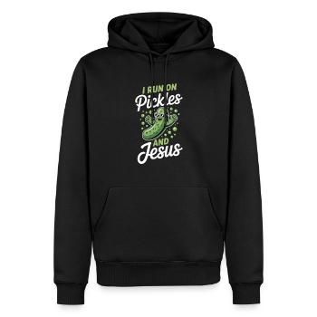 Concombre Jésus Foi Chrétien - Sweat à capuche Premium bio Homme - noir - Devant - Nico (187cm)