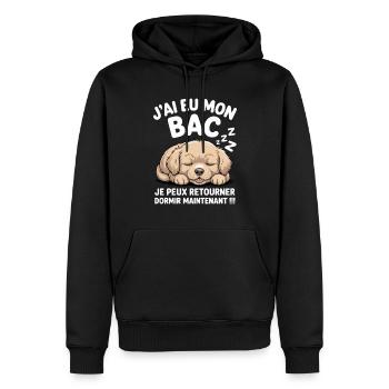 Bac 2025 erhalten Ich schlafe wieder ein - Männer Premium Bio Hoodie - Schwarz - Vorne - Nico (187cm)