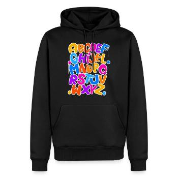 Inscription à l’école Abc Écolier - Sweat à capuche Premium bio Homme - noir - Devant - Nico (187cm)