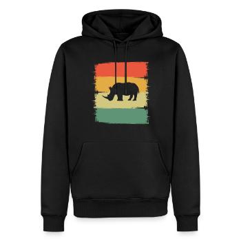 Nashorn - Männer Premium Bio Hoodie - Schwarz - Vorne - Nico (187cm)