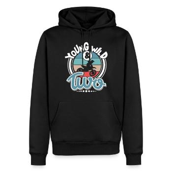 Motocross 2e anniversaire - Sweat à capuche Premium bio Homme - noir - Devant - Nico (187cm)