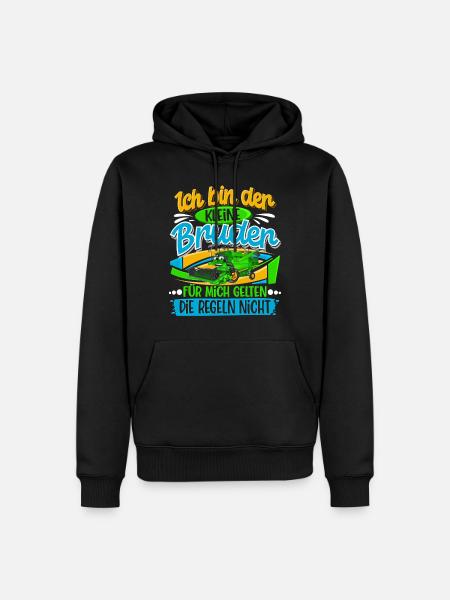 Kleiner Bruder - Männer Premium Bio Hoodie - Schwarz
