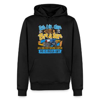 Monstertruck Mittlerer Bruder - Männer Premium Bio Hoodie - Schwarz - Vorne - Nico (187cm)