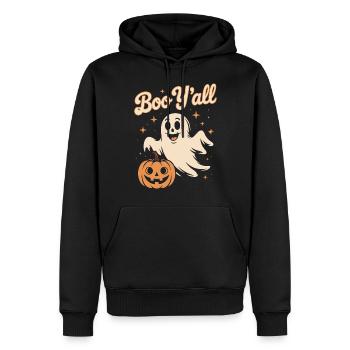 Boo Y tous Halloween Drôle Fantôme - Sweat à capuche Premium bio Homme - noir - Devant - Nico (187cm)