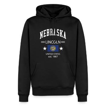 Nebraska - Sweat à capuche Premium bio Homme - noir - Devant - Nico (187cm)