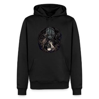 Düstere wunderschöne Hexe / Wicca - Männer Premium Bio Hoodie - Schwarz - Vorne - Nico (187cm)