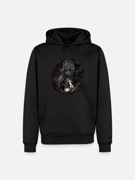Gloomy Beautiful Witch / Wicca - Men’s Premium Organic Hoodie - black