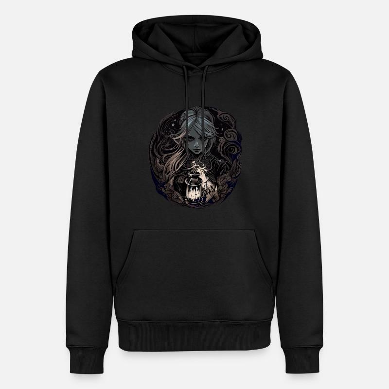 Sombre Belle Sorcière / Wicca - Sweat à capuche Premium bio Homme - noir