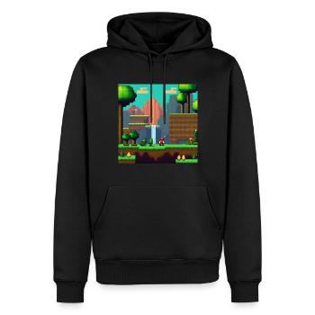 Jeu vidéo pour gamers - Sweat à capuche Premium bio Homme - noir - Devant - Nico (187cm)