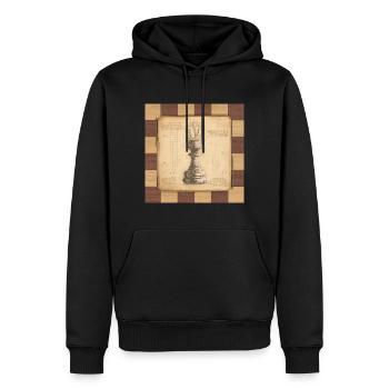 Schach König / Königin. Altmodischer vintage Stil. - Männer Premium Bio Hoodie - Schwarz - Vorne - Nico (187cm)