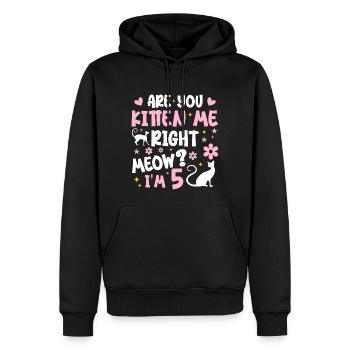 J'ai 5 ans | Cadeau Anniversaire 5 ans Meow Cadeau - Sweat à capuche Premium bio Homme - noir - Devant - Nico (187cm)