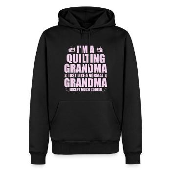 Ich bin eine Quilt-Oma, genau wie eine normale Oma - Männer Premium Bio Hoodie - Schwarz - Vorne - Nico (187cm)