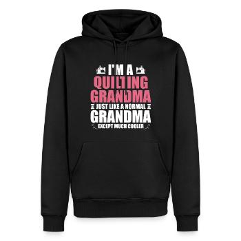 Ich bin eine Quilt-Oma, genau wie eine normale Oma - Männer Premium Bio Hoodie - Schwarz - Vorne - Nico (187cm)