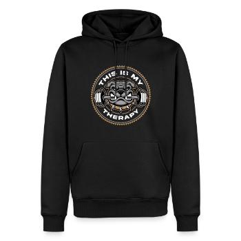 Entraînement, Fitness, Gym, Entraînement, Sports, Fun - Sweat à capuche Premium bio Homme - noir - Devant - Nico (187cm)