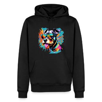 Miniature schnauzer - Men’s Premium Organic Hoodie - black - Front - Nico (187cm)