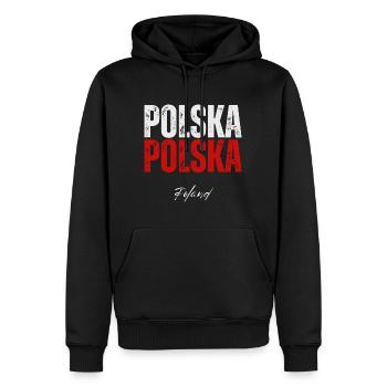 Flagge Polens, Polnischer Stolz - Männer Premium Bio Hoodie - Schwarz - Vorne - Nico (187cm)