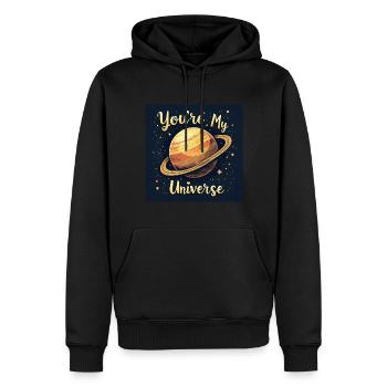 Galaxy of Love – You Are My Universe - Men’s Premium Organic Hoodie - black - Front - Nico (187cm)