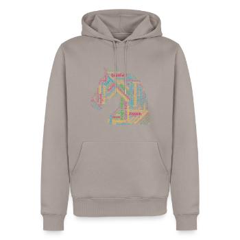 Chess Openings - Men’s Premium Organic Hoodie - taupe - Front - Nico (187cm)