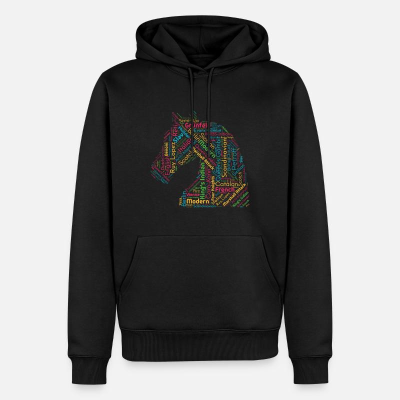 Ouvertures d’échecs - Sweat à capuche Premium bio Homme - noir