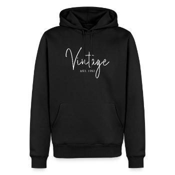 Vintage Est. 1982 Vintage Design Script Cadeau - Sweat à capuche Premium bio Homme - noir - Devant - Nico (187cm)